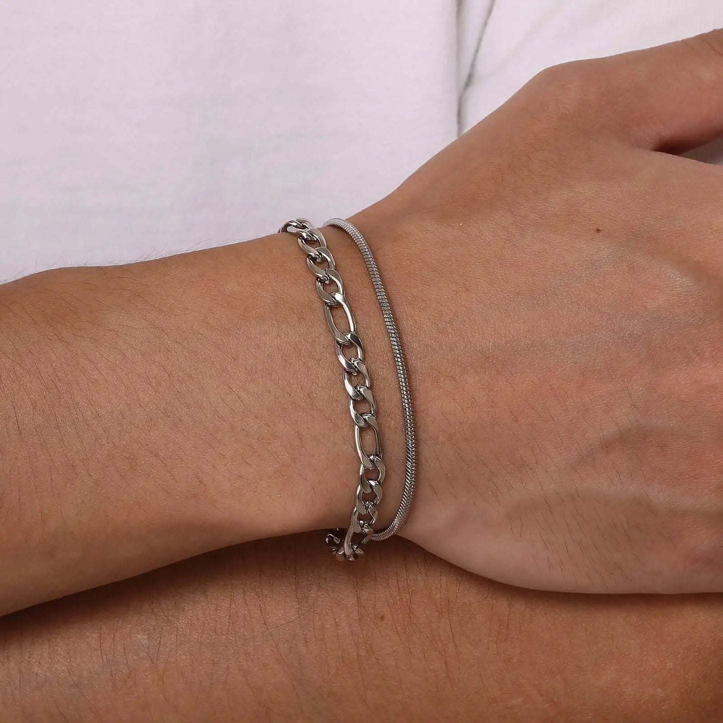 Kit pulseiras masculinas inox