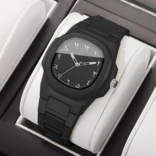 Fashion Square Dial Men Business Watches Casual Plastic Band Man Sports Wristwatches Reloj Hombre(Without Box)