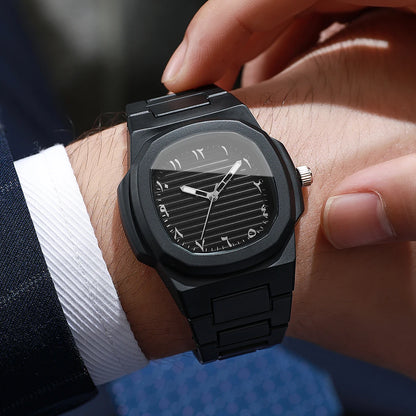Fashion Square Dial Men Business Watches Casual Plastic Band Man Sports Wristwatches Reloj Hombre(Without Box)