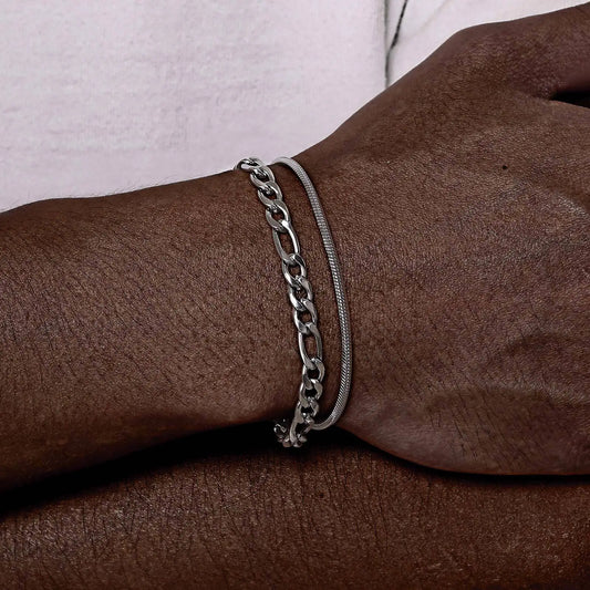 Kit pulseiras masculinas inox