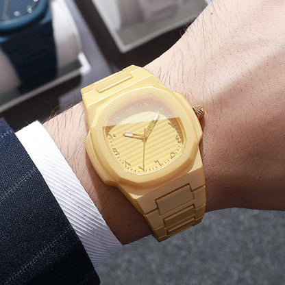 Fashion Square Dial Men Business Watches Casual Plastic Band Man Sports Wristwatches Reloj Hombre(Without Box)