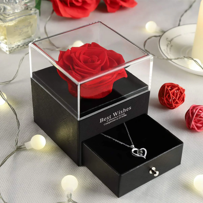 Colar rosa box premium